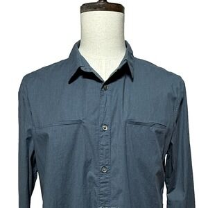 John Varvatos Shirt Mens XL Blue Luxe Long Sleeve Button Up Stretch USA